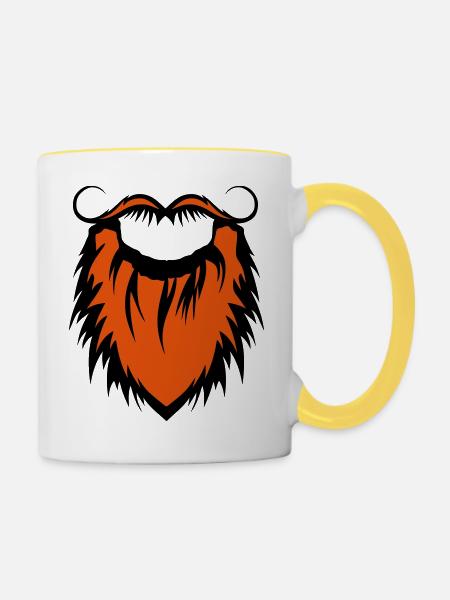 Bart und Schnurrbart 20122 - Tasse zweifarbig - Weiß/Gelb