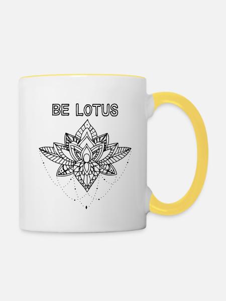 Be Lotus - Tasse zweifarbig - Weiß/Gelb