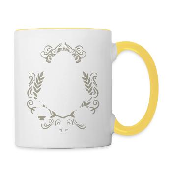 Man Flu Survivor lustiges Sprüche Design - Tasse zweifarbig - Weiß/Gelb - Rechts