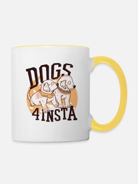 Dogs4Insta - Tasse zweifarbig - Weiß/Gelb
