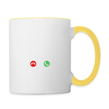 Flachau Skifahrer Après Ski Geschenk T-Shirt - Tasse zweifarbig - Weiß/Gelb - Rechts