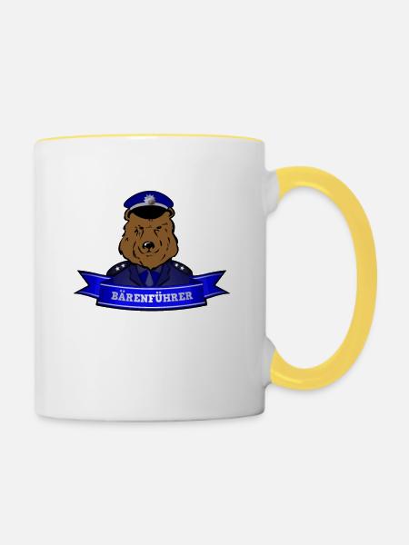 Bärenführer - Tasse zweifarbig - Weiß/Gelb