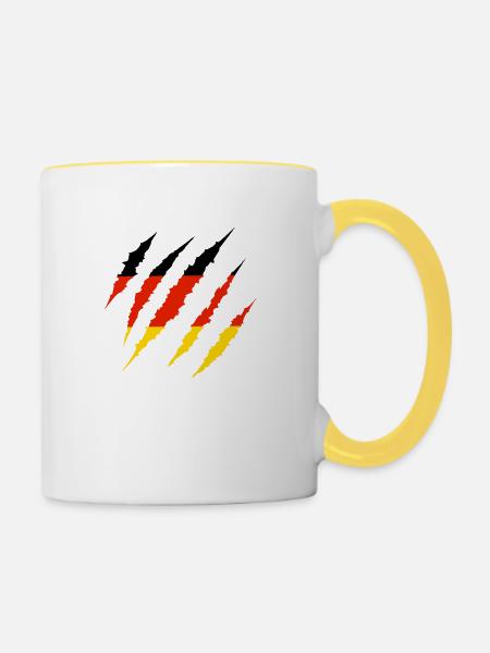 Deutschland - Tasse zweifarbig - Weiß/Gelb