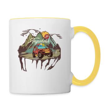 Off-road vehicle - Contrasting Mug - white/yellow - Right