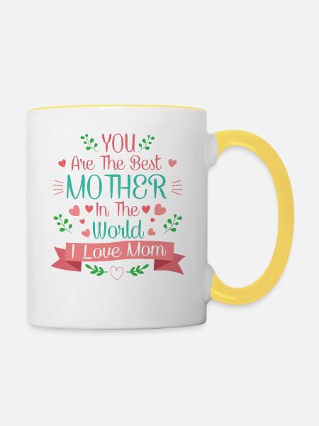 Du bist die beste Mutter - Tasse zweifarbig - Weiß/Gelb