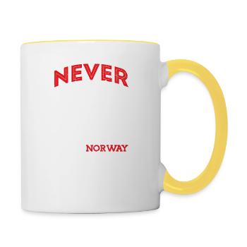 Chemise drôle de cadeaux de papy de drapeau norvégien - Mug contrasté - blanc/jaune - Droite