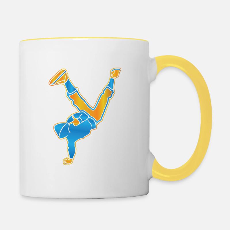 break dance - Mug contrasté - blanc/jaune