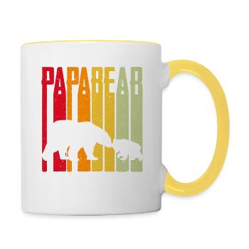 Papa Bear - Tasse zweifarbig - Weiß/Gelb - Rechts
