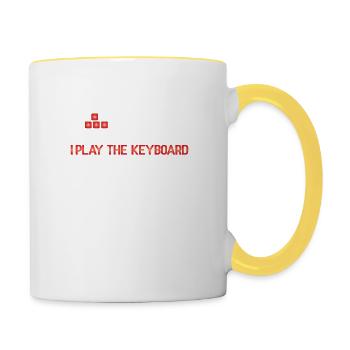 Gaming PC Gamer Design für Zocker am Computer - Tasse zweifarbig - Weiß/Gelb - Rechts