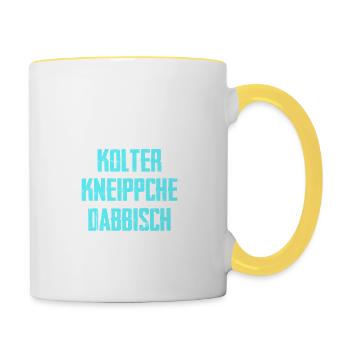 kolter kneipsche dabbisch Hessische Sprüche Hessen - Tasse zweifarbig - Weiß/Gelb - Rechts