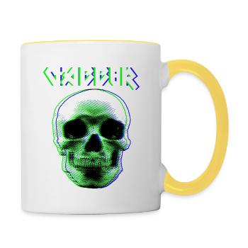 gabber gabba techno hardstyle speedcore gift - Contrasting Mug - white/yellow - Right