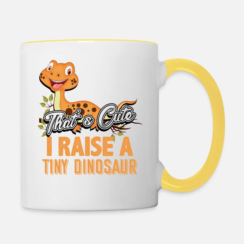 Gecko Eidechse - Tasse zweifarbig - Weiß/Gelb