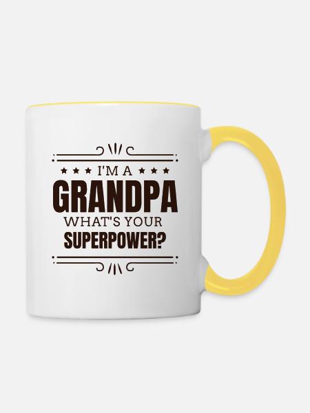 Opa, Bester Opa, Geschenk Opa - Tasse zweifarbig - Weiß/Gelb