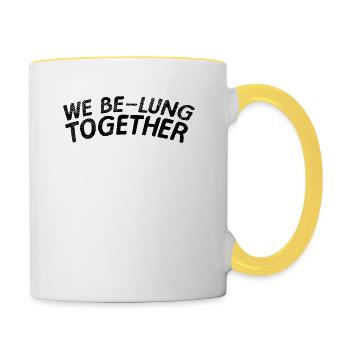 We Be Lung together Thérapeutes pulmonaires astathathiques - Mug contrasté - blanc/jaune - Droite