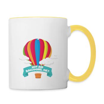 Hot air balloons - Contrasting Mug - white/yellow - Right