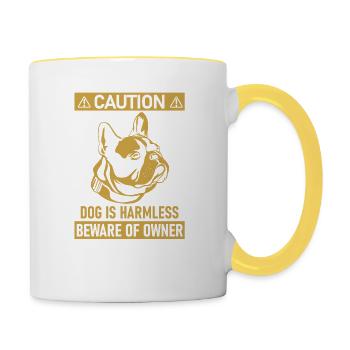 French Bulldog - Contrasting Mug - white/yellow - Right