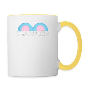 Kosename Mausebär Geschenkidee - Tasse zweifarbig - Weiß/Gelb - Rechts