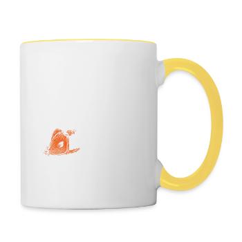 Ich bin nicht zum reden hier - Kettensäge - Tasse zweifarbig - Weiß/Gelb - Rechts