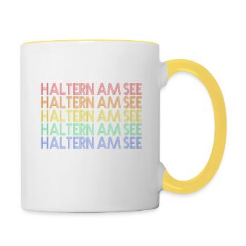 Haltern am See - Tasse zweifarbig - Weiß/Gelb - Rechts
