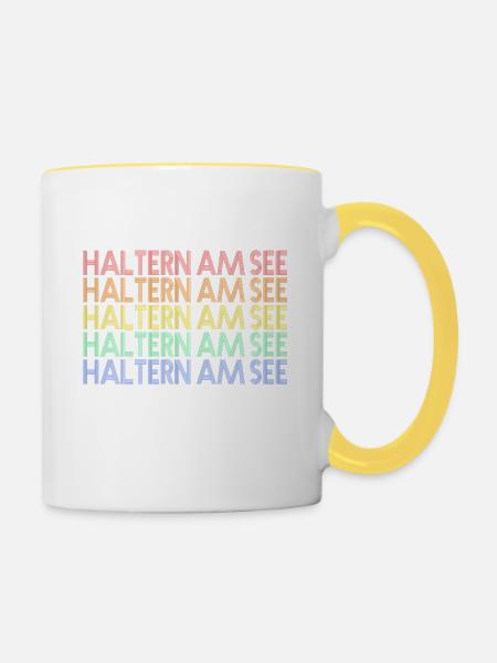Haltern am See - Tasse zweifarbig - Weiß/Gelb