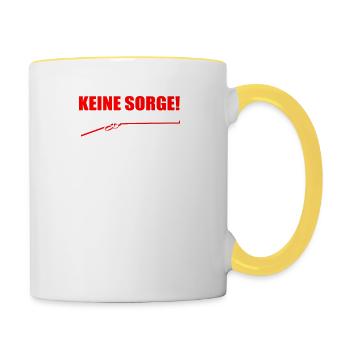 Keine sorge wenn du den Schuss hören kannst. - Tasse zweifarbig - Weiß/Gelb - Rechts