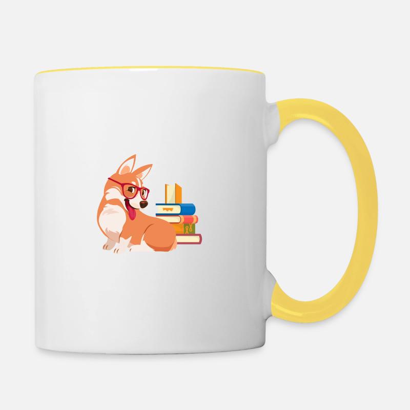Corgi - Mug contrasté - blanc/jaune