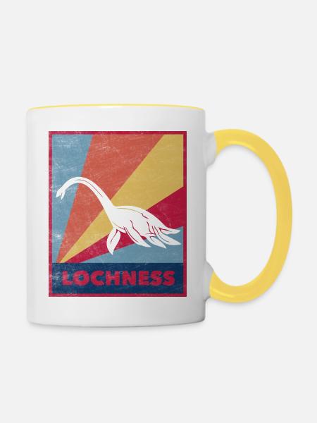 Lochness Nessie Schottland - Tasse zweifarbig - Weiß/Gelb