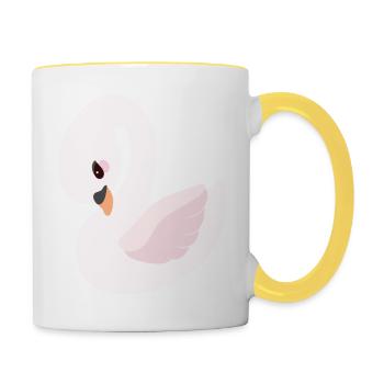 cygne - Mug contrasté - blanc/jaune - Droite