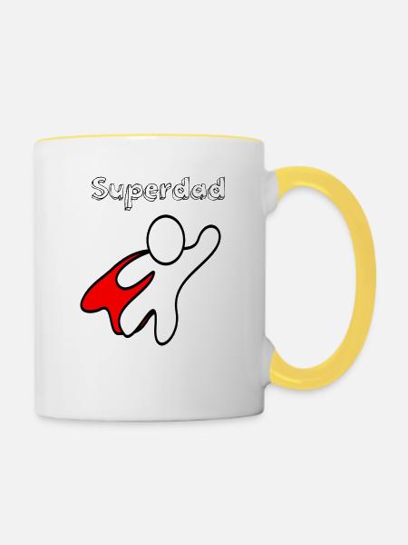 Superdad - Tasse zweifarbig - Weiß/Gelb