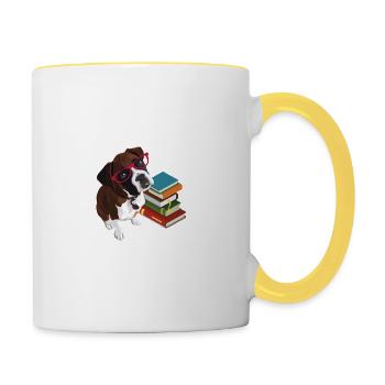 Cadeau Boxer Dog - Mug contrasté - blanc/jaune - Droite
