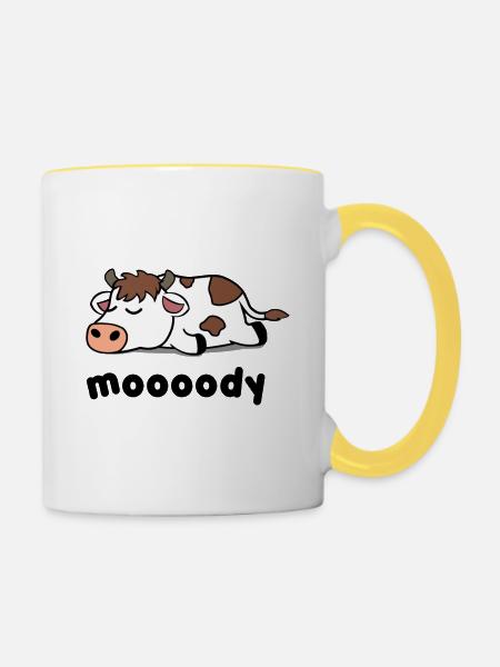 Launisch - Tasse zweifarbig - Weiß/Gelb