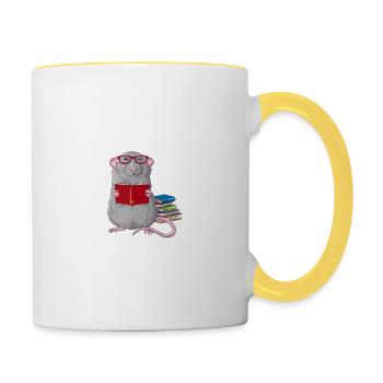 Hausratte - Tasse zweifarbig - Weiß/Gelb - Rechts
