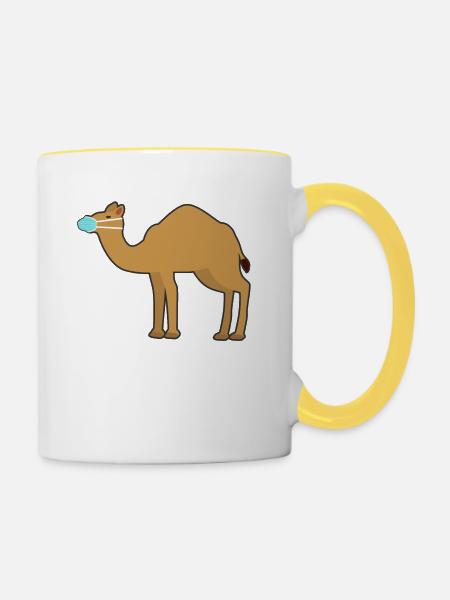 Kamel - Tasse zweifarbig - Weiß/Gelb