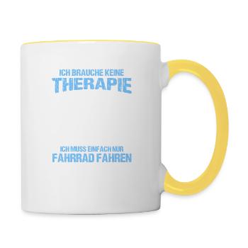 Therapie Fahrrad MTB - Tasse zweifarbig - Weiß/Gelb - Rechts