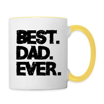 Bester Vater - Tasse zweifarbig - Weiß/Gelb - Rechts