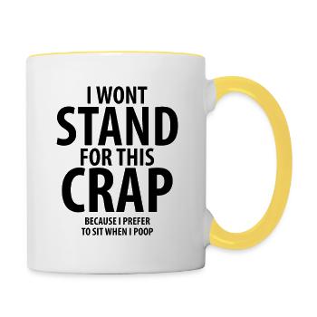 Je ne supporterai pas cette merde | Citations drôles - Mug contrasté - blanc/jaune - Droite
