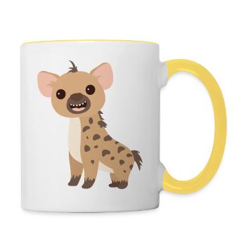 Hyäne - Tasse zweifarbig - Weiß/Gelb - Rechts