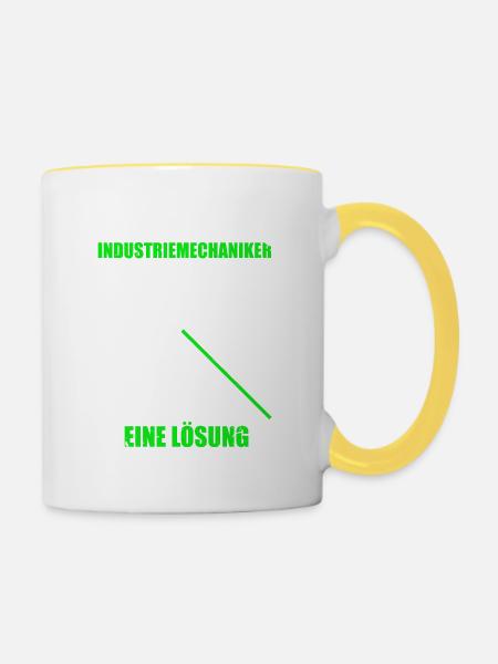 Ich Bin Industriemechaniker Spielfeld Lösung - Tasse zweifarbig - Weiß/Gelb