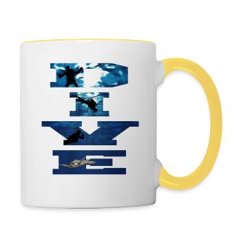 Diver, - Tasse zweifarbig - Weiß/Gelb - Rechts