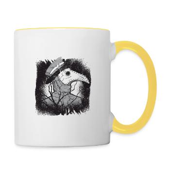 Pestdoktor Pest Arzt Doktor Pestmaske Geschenk - Tasse zweifarbig - Weiß/Gelb - Rechts