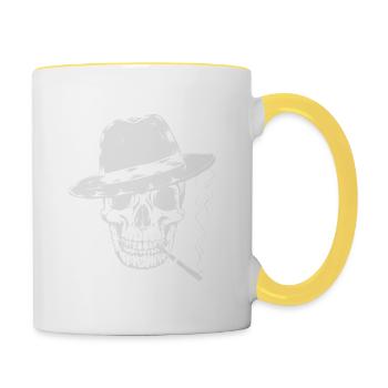 Sir Mister Death Ghost Fantasy Skull Skull - Contrasting Mug - white/yellow - Right