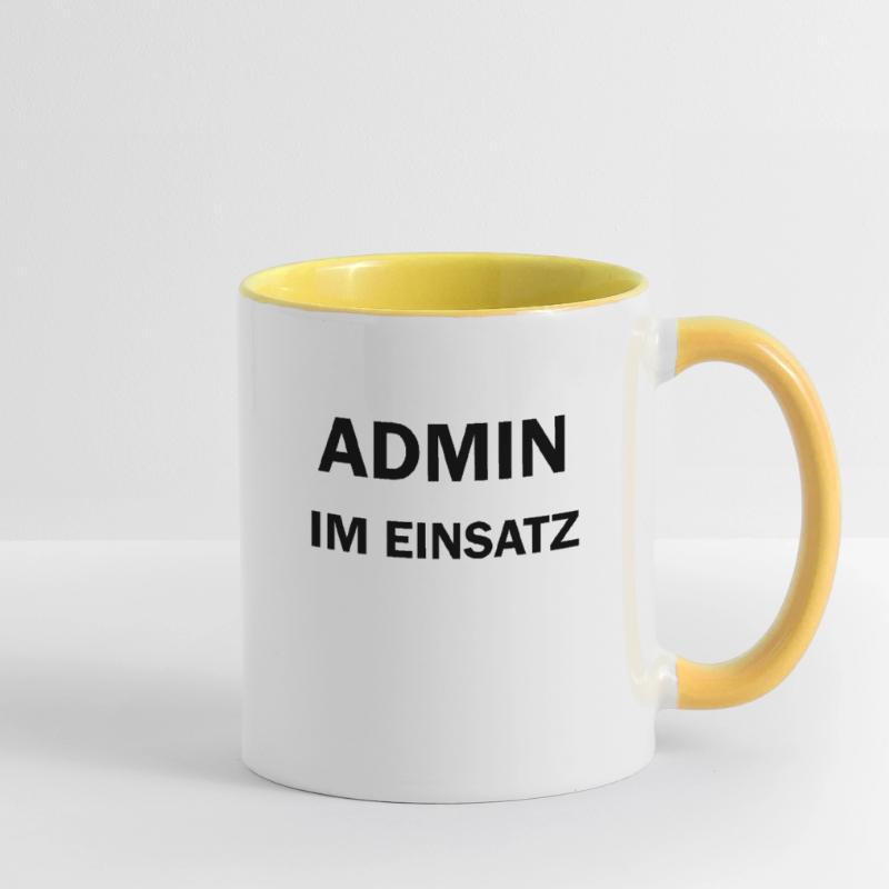 Admin im Einsatz IT Computer Nerd Tasse zweifarbig