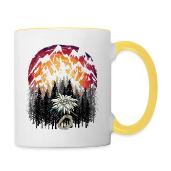 Montagnes Alpinisme Sports Extrêmes Vacances Alpes - Mug contrasté - blanc/jaune - Droite