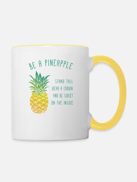 be a pineapple - Tasse zweifarbig - Weiß/Gelb