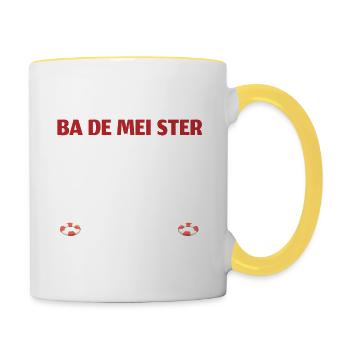 Nur Für Echte Bademeister - Tasse zweifarbig - Weiß/Gelb - Rechts