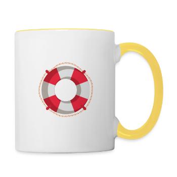 Bademeister Geschenkidee - Tasse zweifarbig - Weiß/Gelb - Rechts