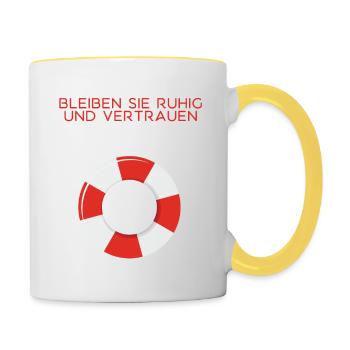 Ich Bin Rettungsschwimmer - Tasse zweifarbig - Weiß/Gelb - Rechts