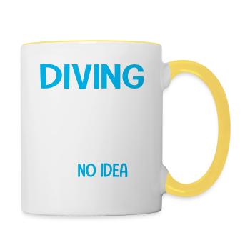 Scuba Diving Diving Snorkeling Diver Divers - Contrasting Mug - white/yellow - Right