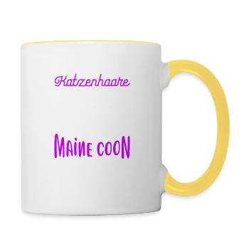 Das Ist Maine Coon Glitzer - Tasse zweifarbig - Weiß/Gelb - Rechts