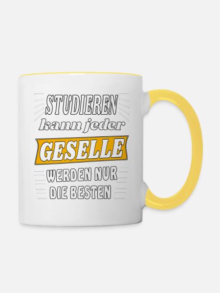 STUDIEREN KANN JEDER GESELLE WERDEN NUR DIE BESTEN - Tasse zweifarbig - Weiß/Gelb
